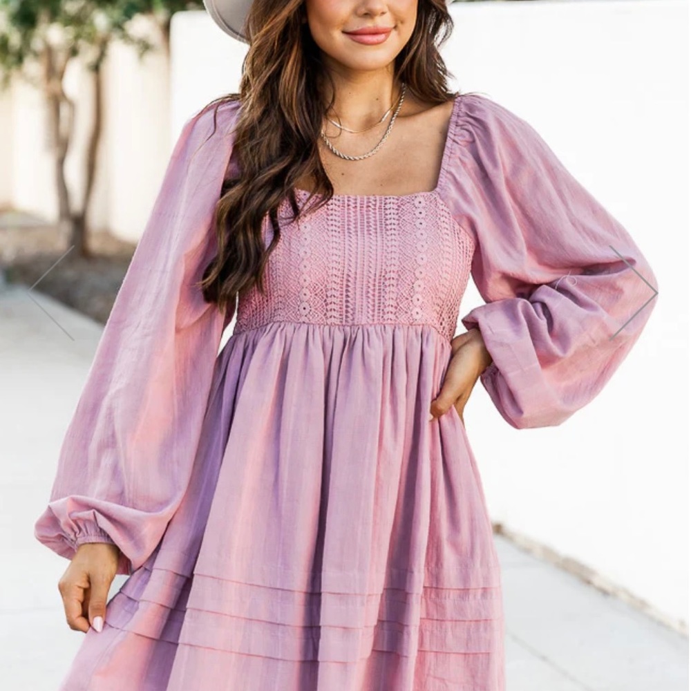 Pink Lily Take Your Time Mauve Mini Dress - Picture 2 of 3